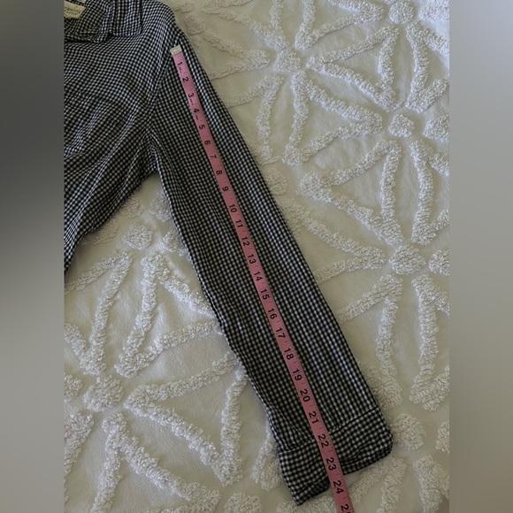 DENIM & SUPPLY Navy Blue Women's Gingham Plaid Button Up Tomboy Shirt Size Large - Picture 12 of 13